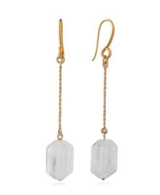 Gold-Tone Quartz Crystal Linear Earrings