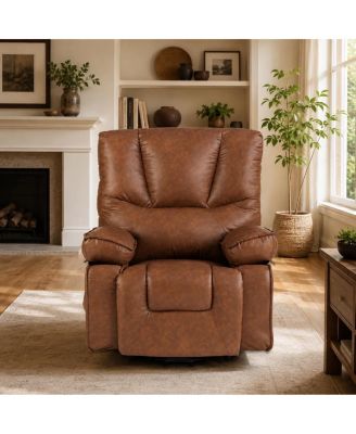 Power Lift Recliner Chair With Massage and Heat Functions, Single Motor Mechanism, Side Tray For Snacks And Drinks, For Living Room Relaxation