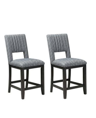 FurniFact Fabric Upholstered Counter Stools with Padded Back, Set of 2