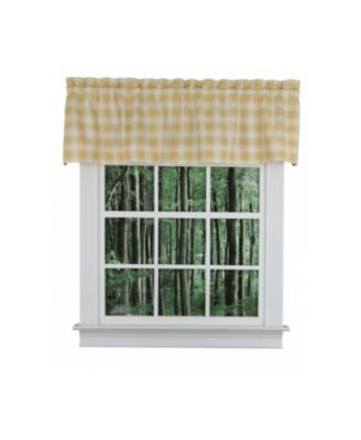 50percentage  Polyester 50percentage  Cotton Country Check Tailored With 1.5inch  Rod Pocket Window Valance