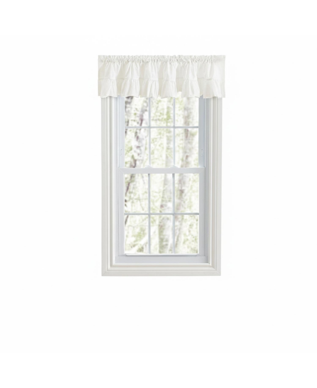 Ellis Curtain 65percentage Polyester 35percentage Cotton Classic Wide Solid Color Perma Press Ruffled Window Valance - Natural