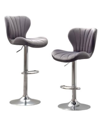 Ellston Upholstered Adjustable Swivel Barstools , Set of 2