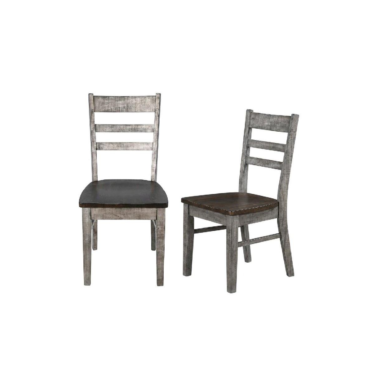 Starlight Canyon Home Ladderback Dining Chairs with Wooden Seats, Set of 2 - Brown