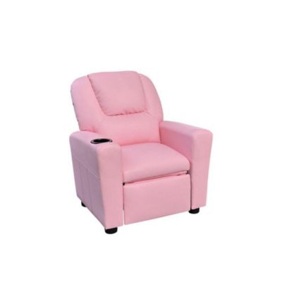 Kids Recliner Chair, PU Leather, Cupholder