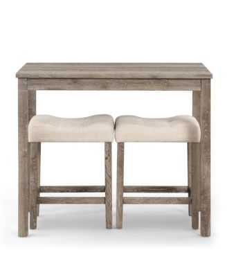 Sora Wood 3-Pc Counter Height Dining Set, Taupe