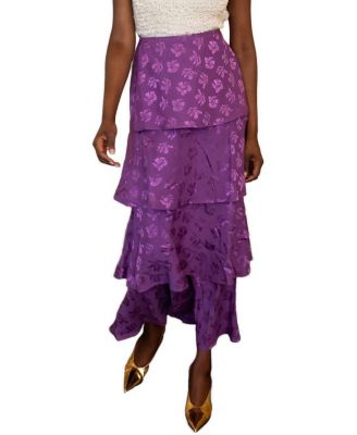 Women's Brenda Tiered High-Waisted Midi Skirt