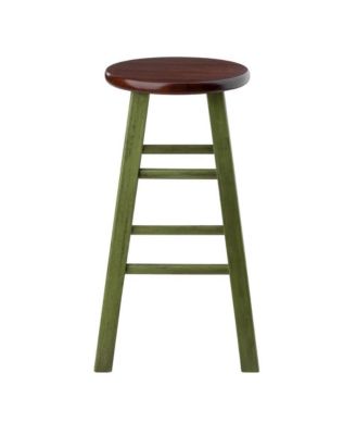 Rustic Counter Stool, Round Solid Wood Seat, Fully Assembled