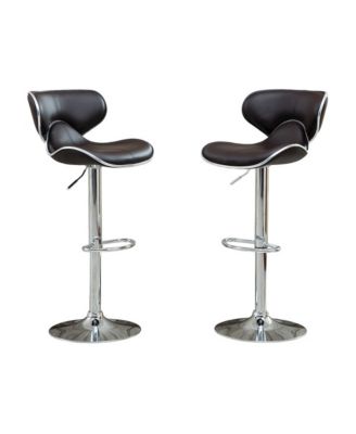 Masaccio Brown Leatherette Adjustable Swivel Barstool Chrome Base