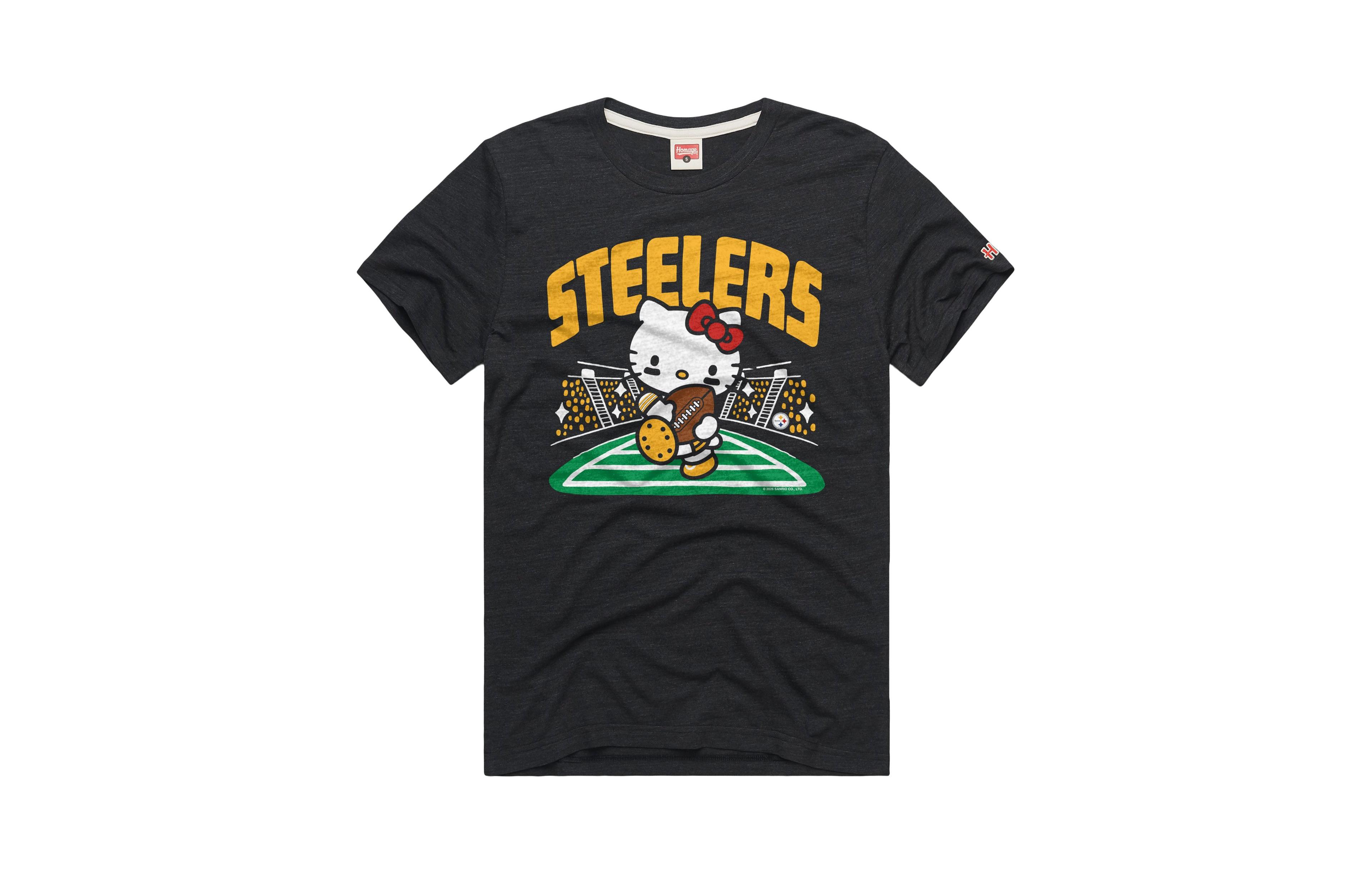 Homage Men's Charcoal Pittsburgh Steelers X Hello Kitty Triblend T-Shirt