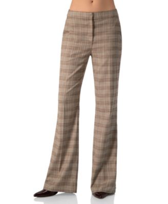 Women's Houndstooth Check Mid-Rise Bootcut Trousers