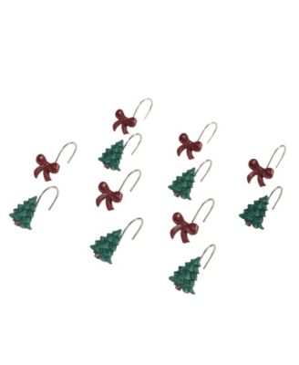 Snowy Pines 12-Piece Resin Shower Hooks