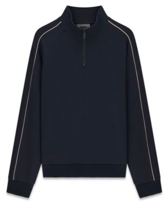 Men's Samuel Half-Zip Raglan-Sleeve Sweatshirt with Contrast Stripe