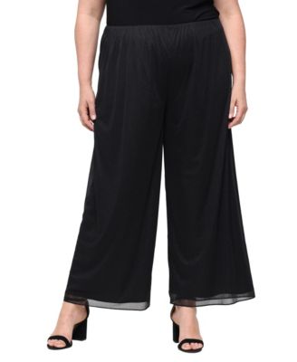 Plus Size Glitter Wide-Leg Pull-On Pants