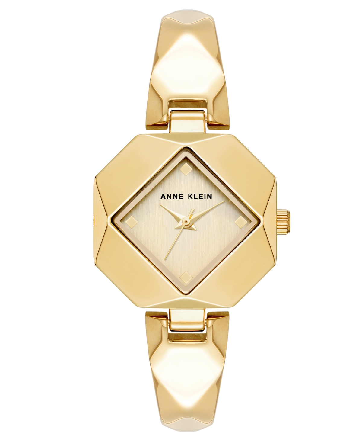 Anne Klein Women's Quartz Analog Square Gold-Tone Alloy Metal Band Watch 35mm x 28mm - Gold-Tone