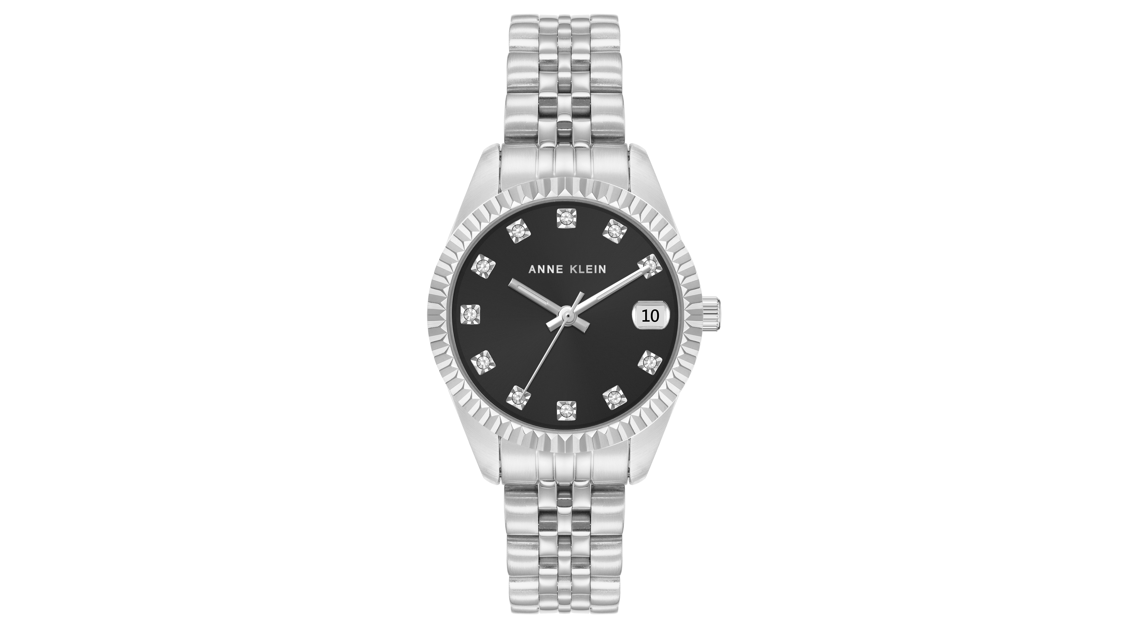 Anne Klein Women's Quartz Round Silver Tone Alloy Metal Bracelet Watch 39mm