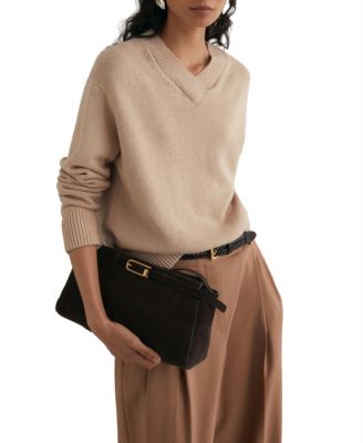 Women's Mari Wool-Cashmere Blend Loose-Fit V-Neck Sweater