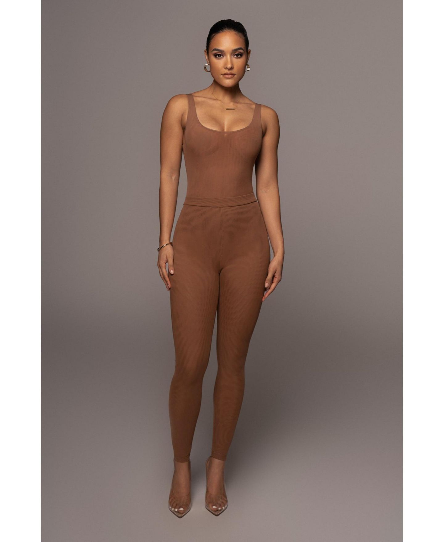 Боди Undergarment, сетка — JLUXLABEL, цвет: Коричневый — фото 9