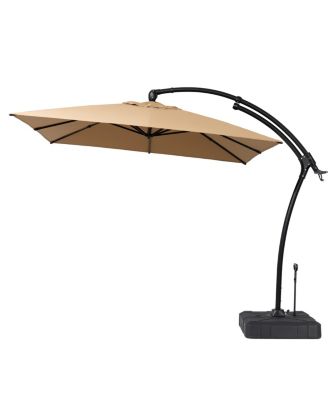11 x 9 FT Outdoor Patio Cantilever Hanging Offset Umbrella with 350 lbs. Weighted Base