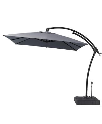 11 x 9 FT Outdoor Patio Cantilever Hanging Offset Umbrella with 350 lbs. Weighted Base