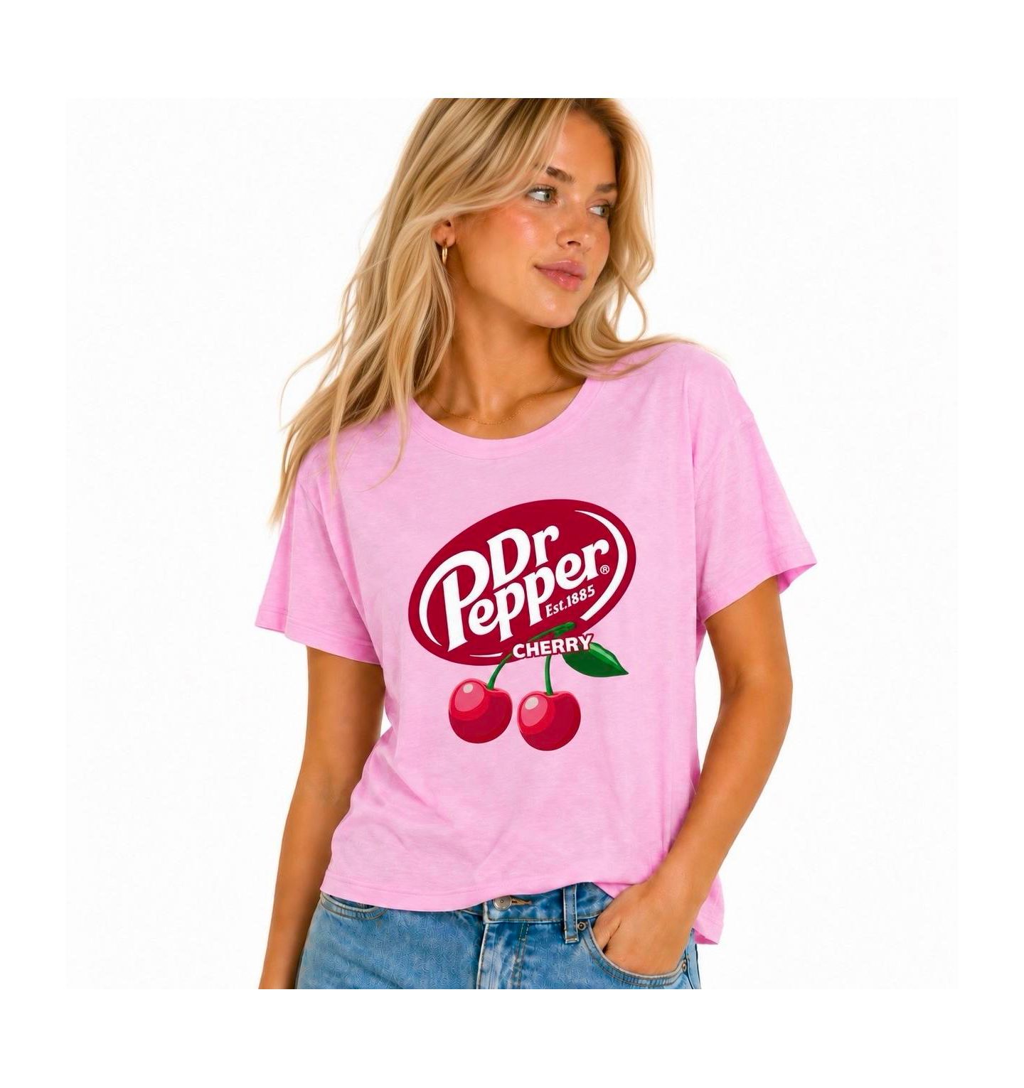Женская футболка Grayson Threads, The Label Juniors' Dr Pepper Cherry Retro Graphic, цвет: Светлый фиолетовый — фото 1
