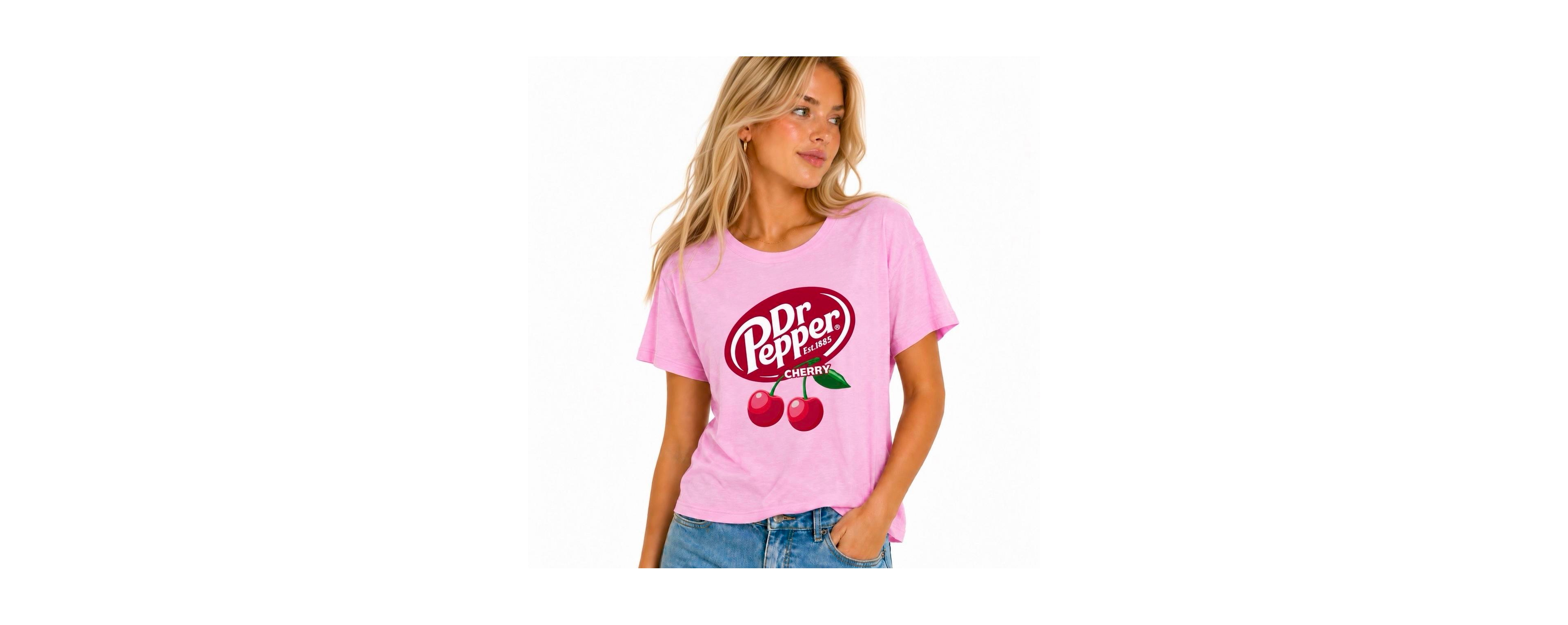 Grayson Threads, The Label Juniors' Dr Pepper Cherry Retro Graphic Tee