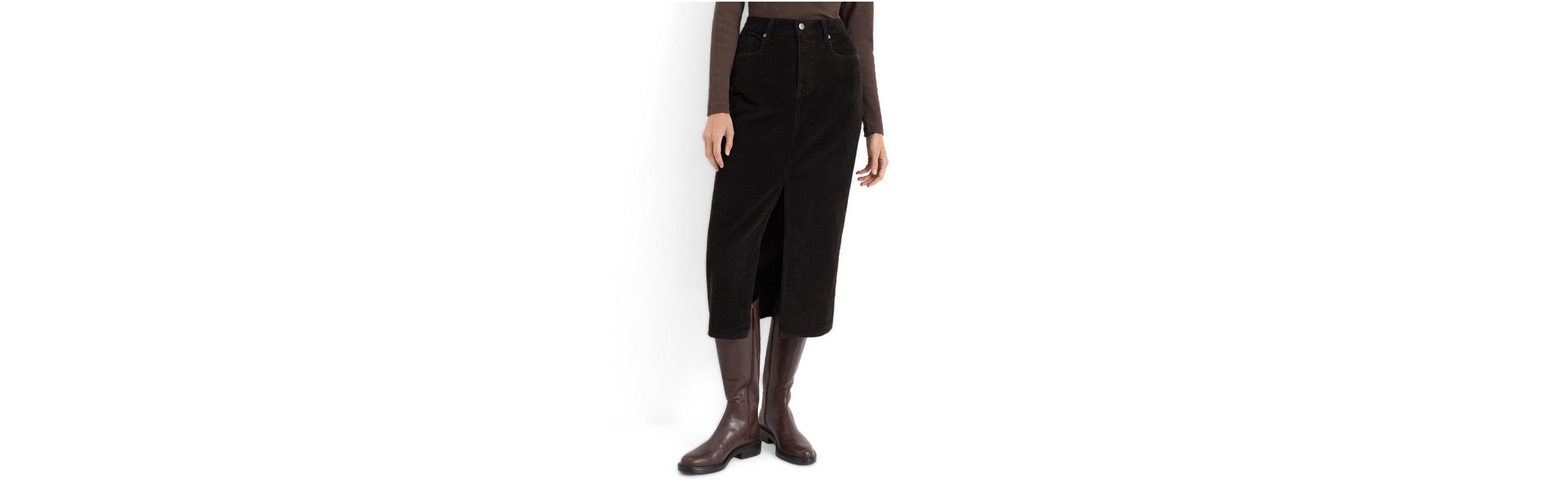 Pact Women's High-Rise Organic Corduroy Midi Skirt