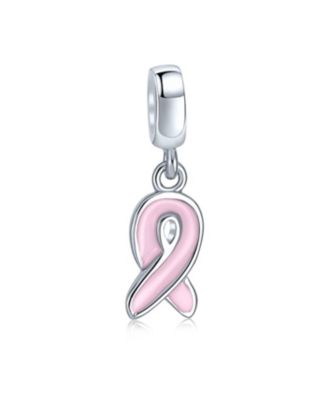 Sterling Silver Breast Cancer Ribbon Dangle Charm