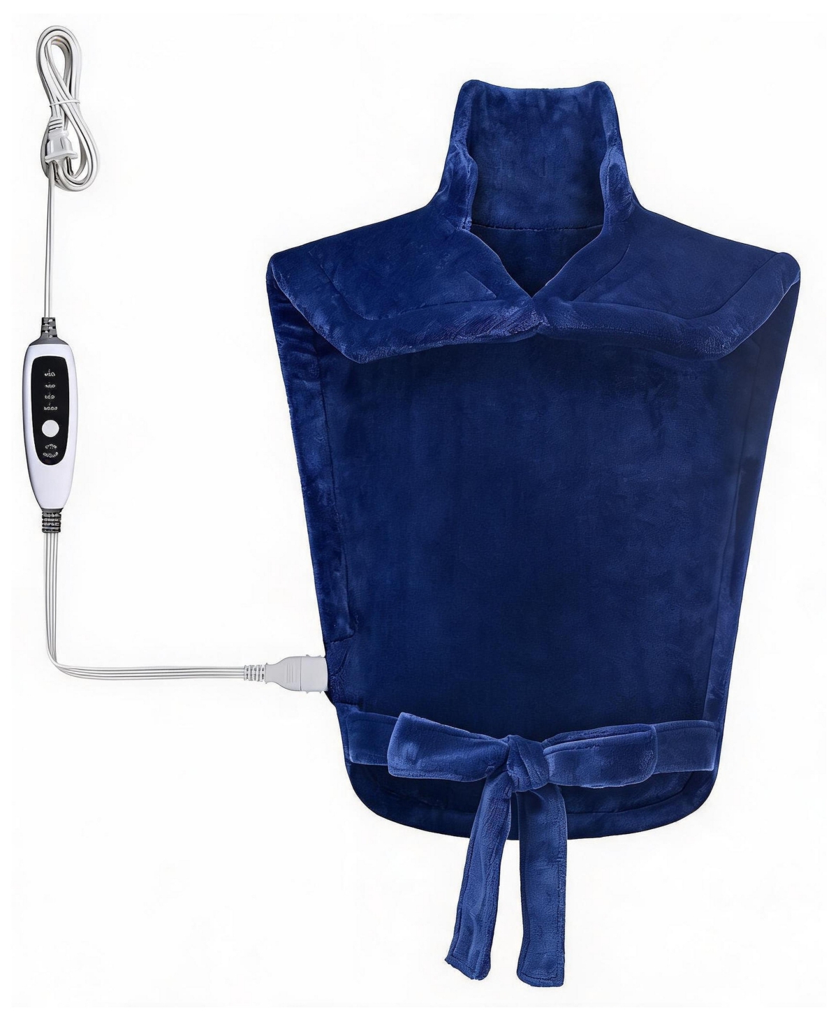 Maxsa Large Weighted Heating Pad for Back, Neck and Shoulders, 4 Heat Settings, Fast Heating, 2-Hour Auto Shut-Off, 108" Cord, Machine Washable - Blue