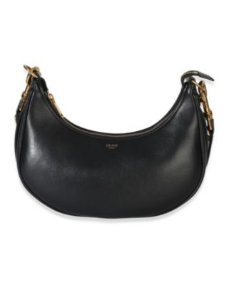 Black Smooth Calfskin Medium Ava Strap Bag