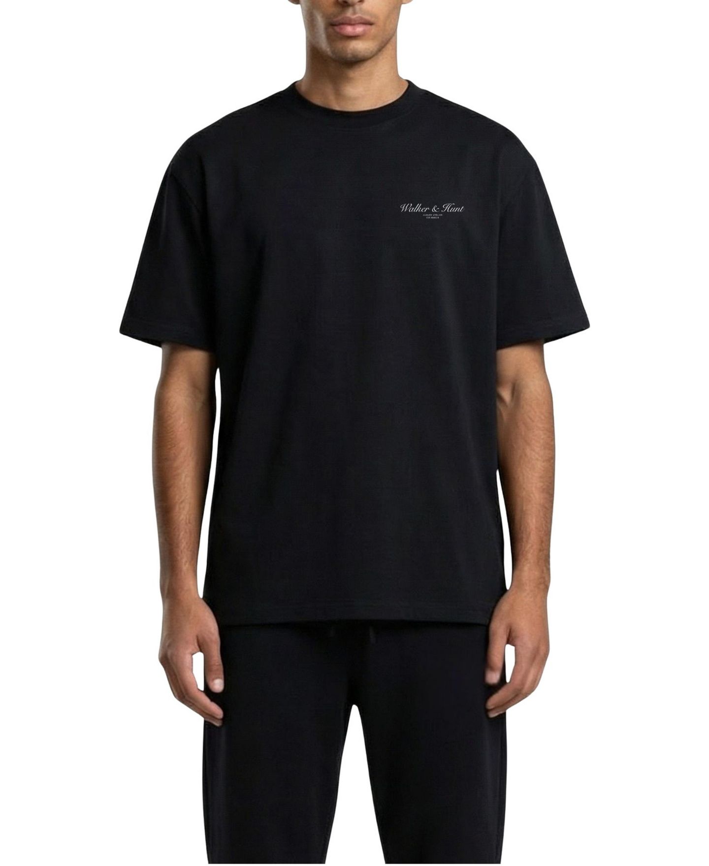 Мужская футболка Walker & Hunt Oversized Dropped Shoulder, цвет: Чёрный — фото 1