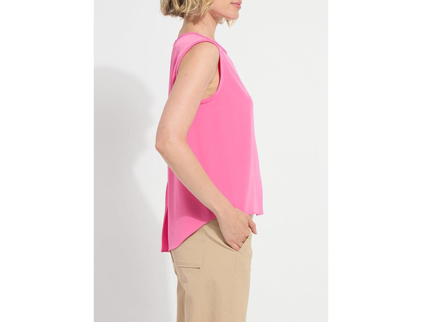 Женский топ LYSSE Kyra Sleeveless Crewneck Pull-On, цвет: Розовый — фото 4