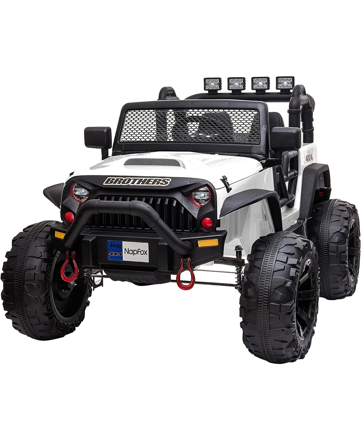 Sevorley Remote-Control Four-Wheel Suspension Electric Ride-On Car, 48.4"L x 34.6"W x 31.5"H, 55 lb Capacity, Ages 3-7