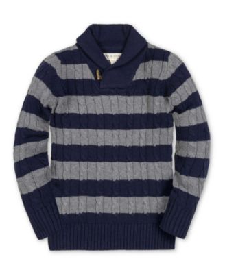 Little Boys Toddler 2T-5 Shawl-Collar Cable-Knit Cotton Sweater