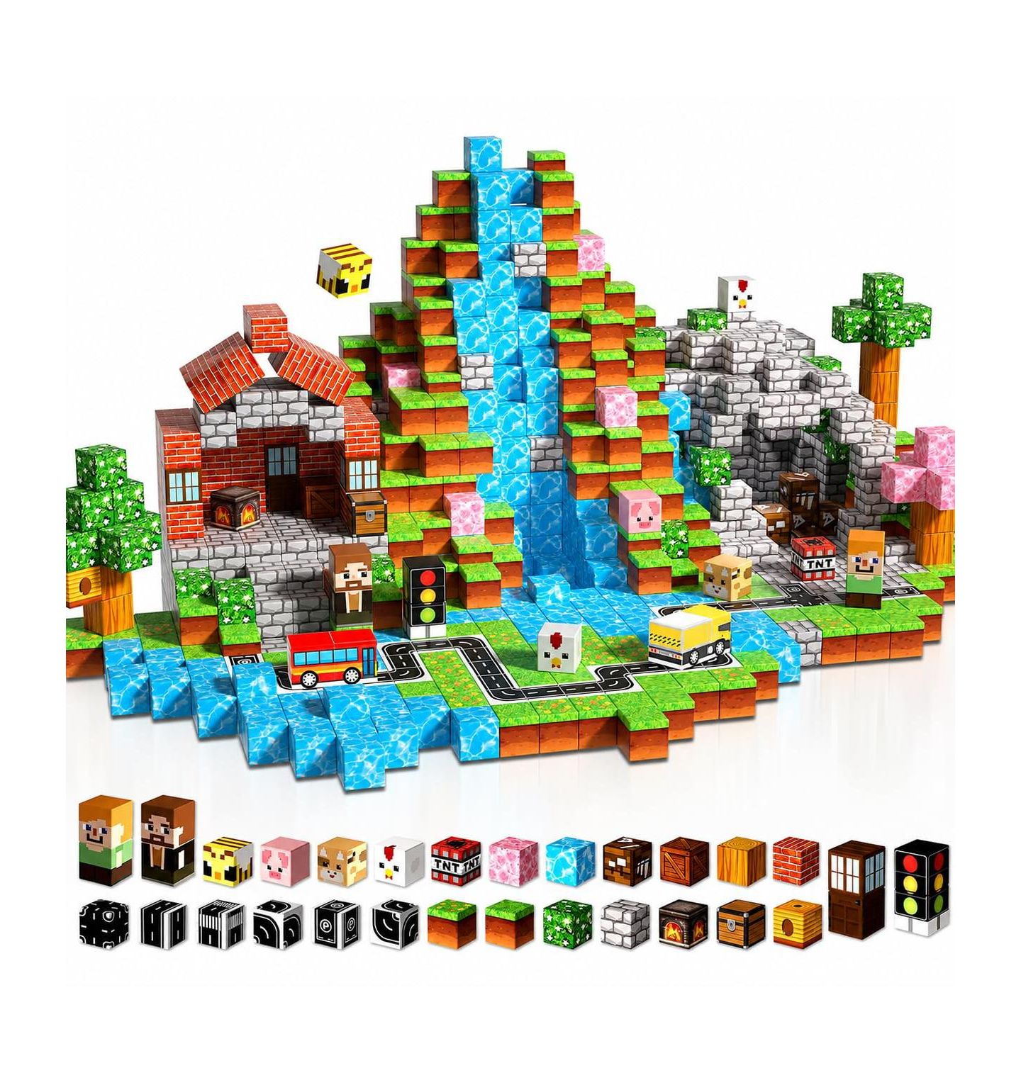 Детские конструкторы GNUADZ 200-Piece Magnetic Educational Building Blocks, Ages 3+, цвет: Forests — фото 1