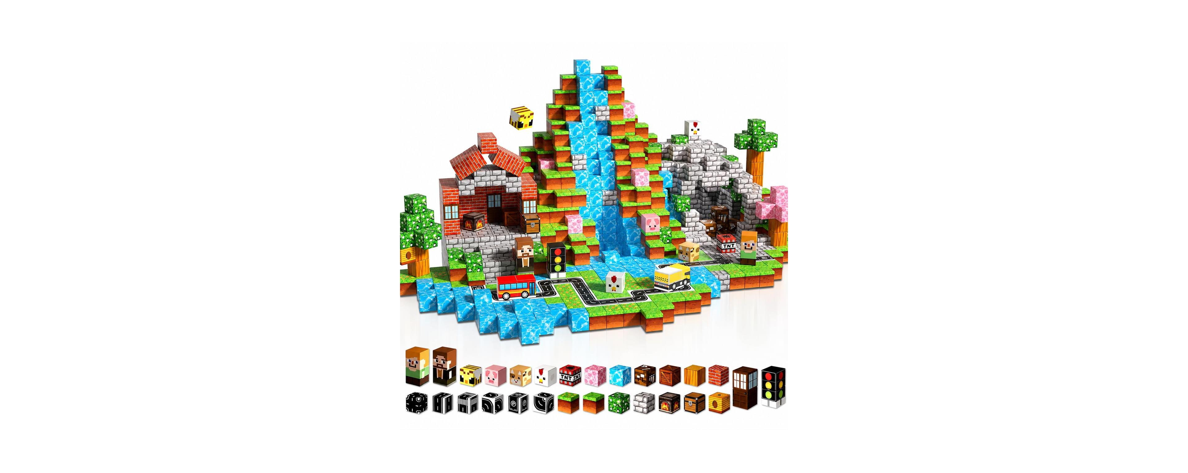 Gnuadz 200-Piece Magnetic Educational Building Blocks, Ages 3+