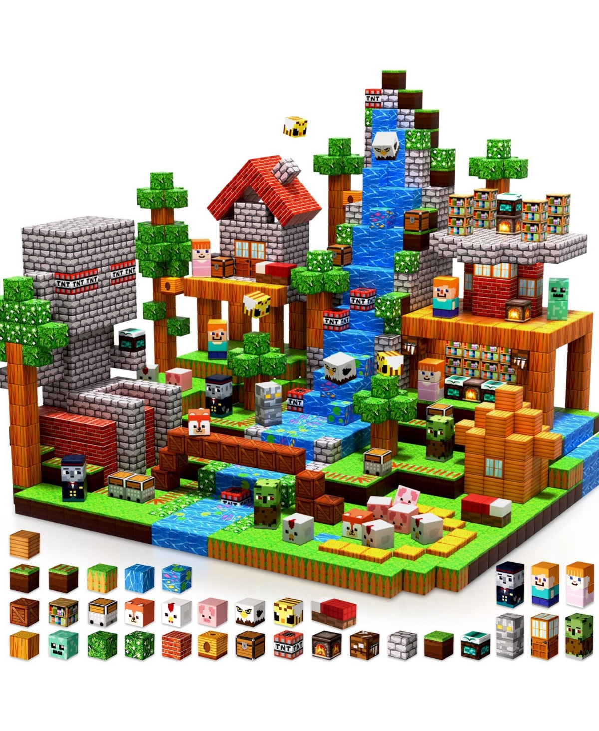 Gnuadz Minecraft 300-Piece Building Block Set, Ages 3+