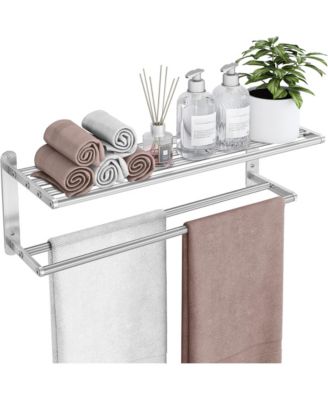 Towel Rack Bathroom Hardware Double Bar Wall Mounted 2 Tier