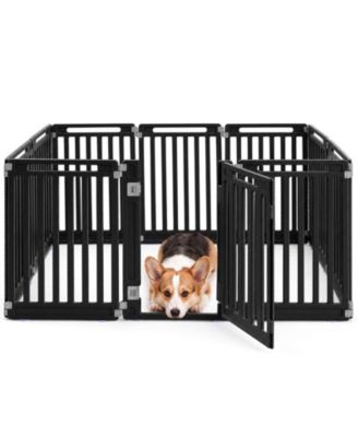 31.5 in Dog Playpen with 10 HDPE Panels and Double Door Latches