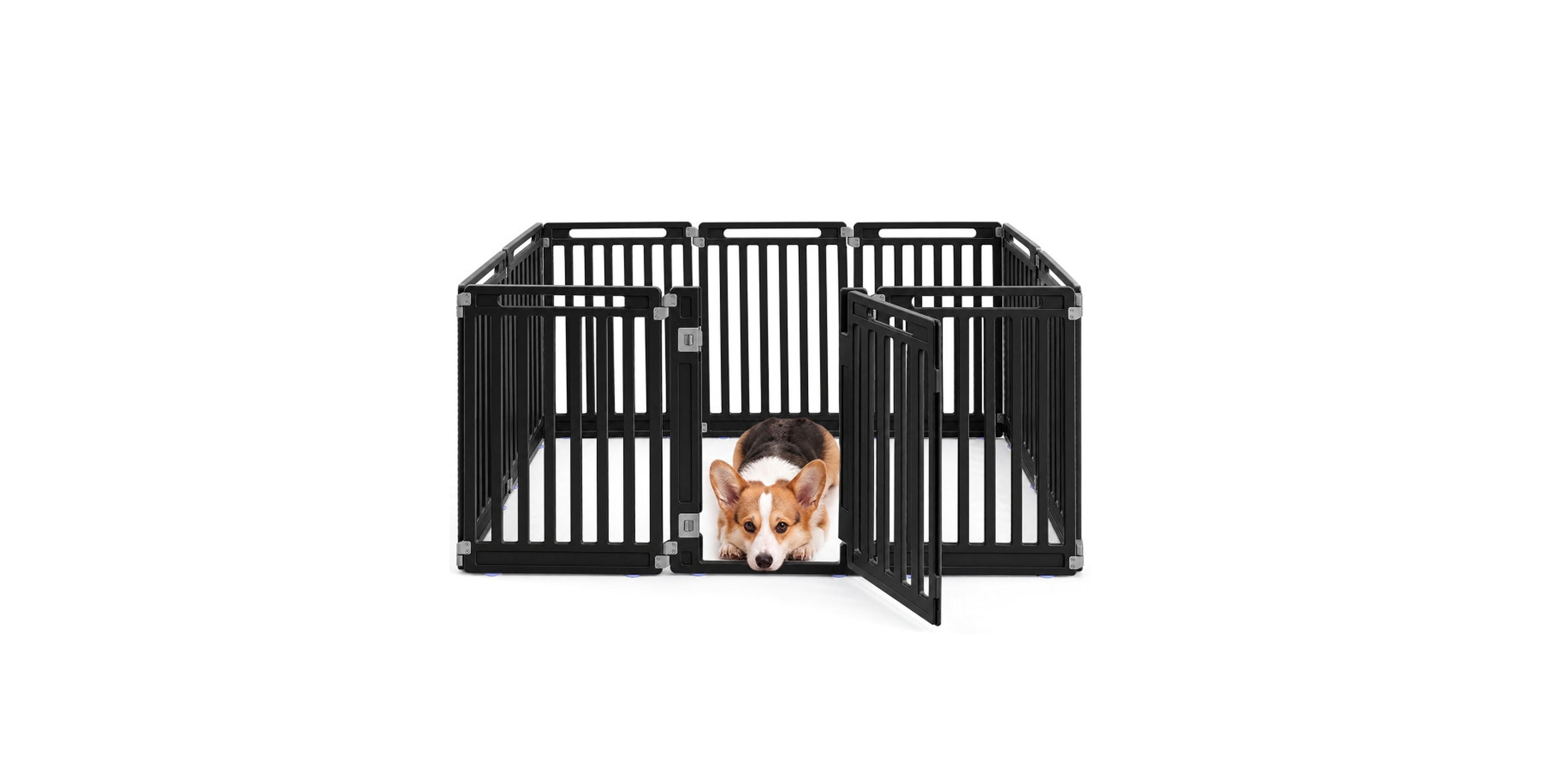 Hongge 31.5 in Dog Playpen with 10 Hdpe Panels and Double Door Latches