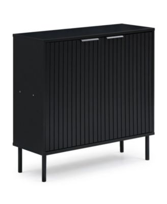 Fluted Two-Door Buffet Cabinet with Storage Shelves