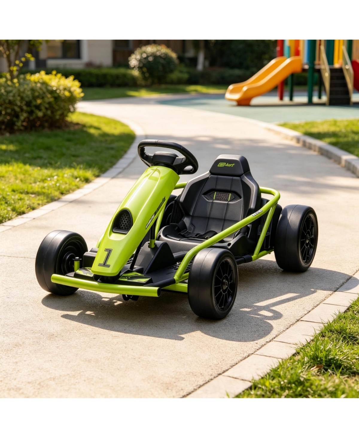 Sevorley 24V Kids Drift Kart with Dual Speed Modes, Polypropylene and Metal, Ages 8-12