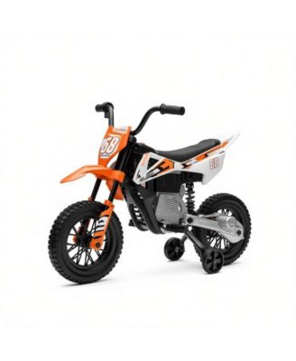 12V Electric Ride-On Motorcycle with Twist Grip Throttle, Training Wheels and Rear Suspension, 66 lbs Capacity, Ages 3+