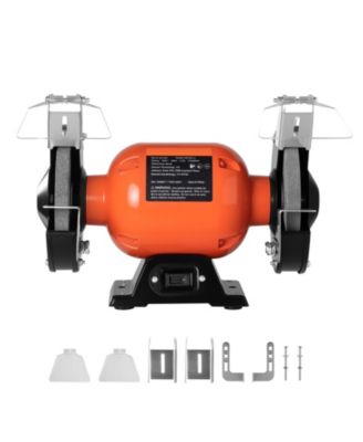 6 in Low Speed Bench Grinder with 1750 RPM Motor, Orange