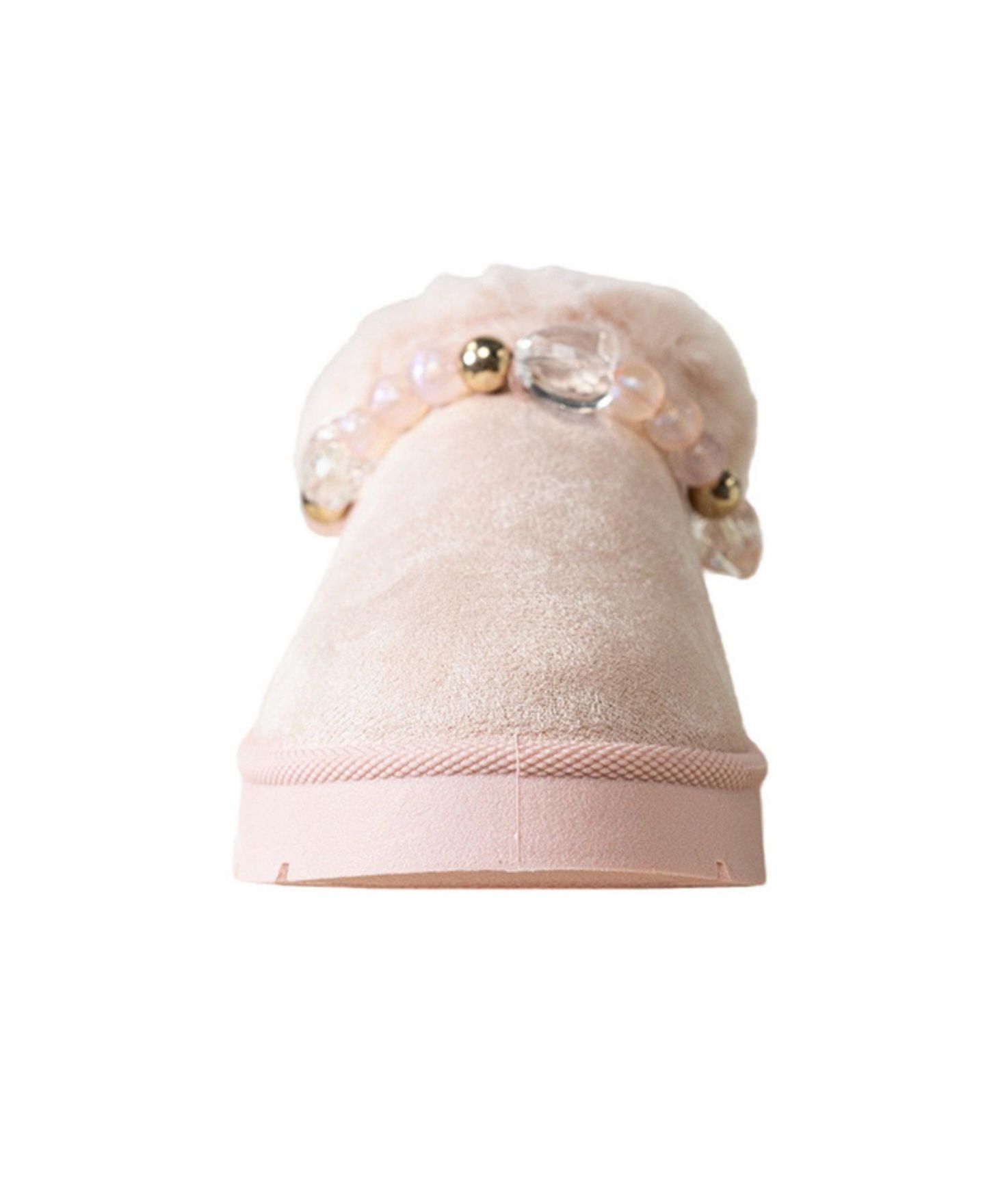 Ботинки Bebe Cozy Boot Slide with Beaded Bracelet and Rhinestone Details для девочек, цвет: Пудровый — фото 4