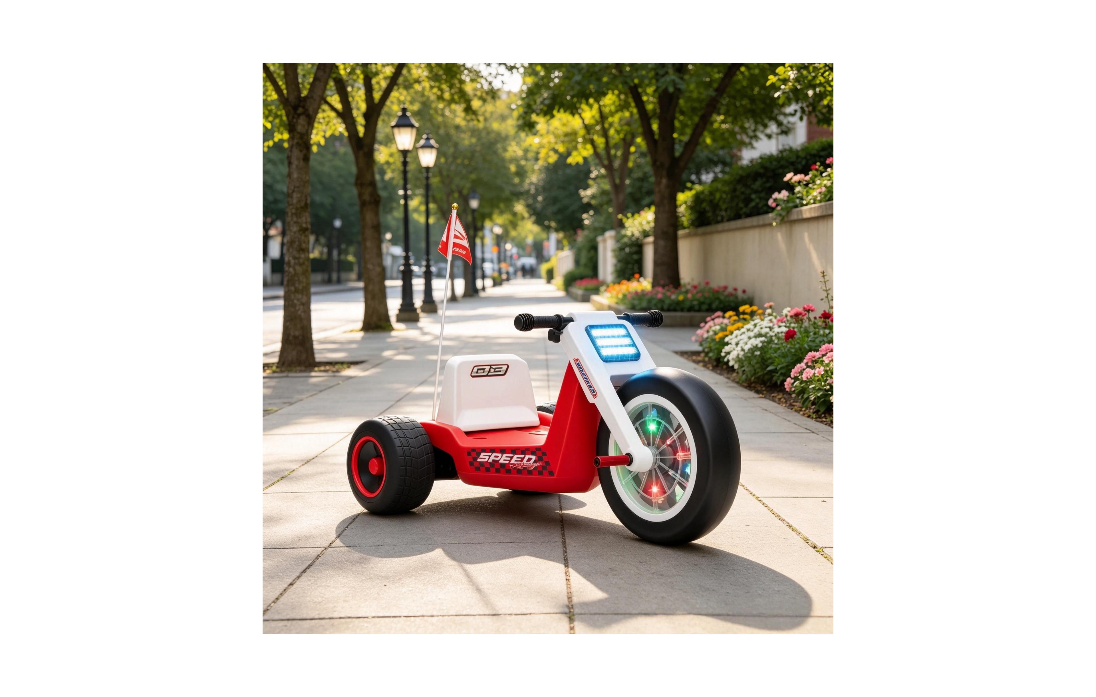 Sevorley 12V Led Wheels 3-Position Seat Electric Trike, 66 lb Capacity, Ages 3-6