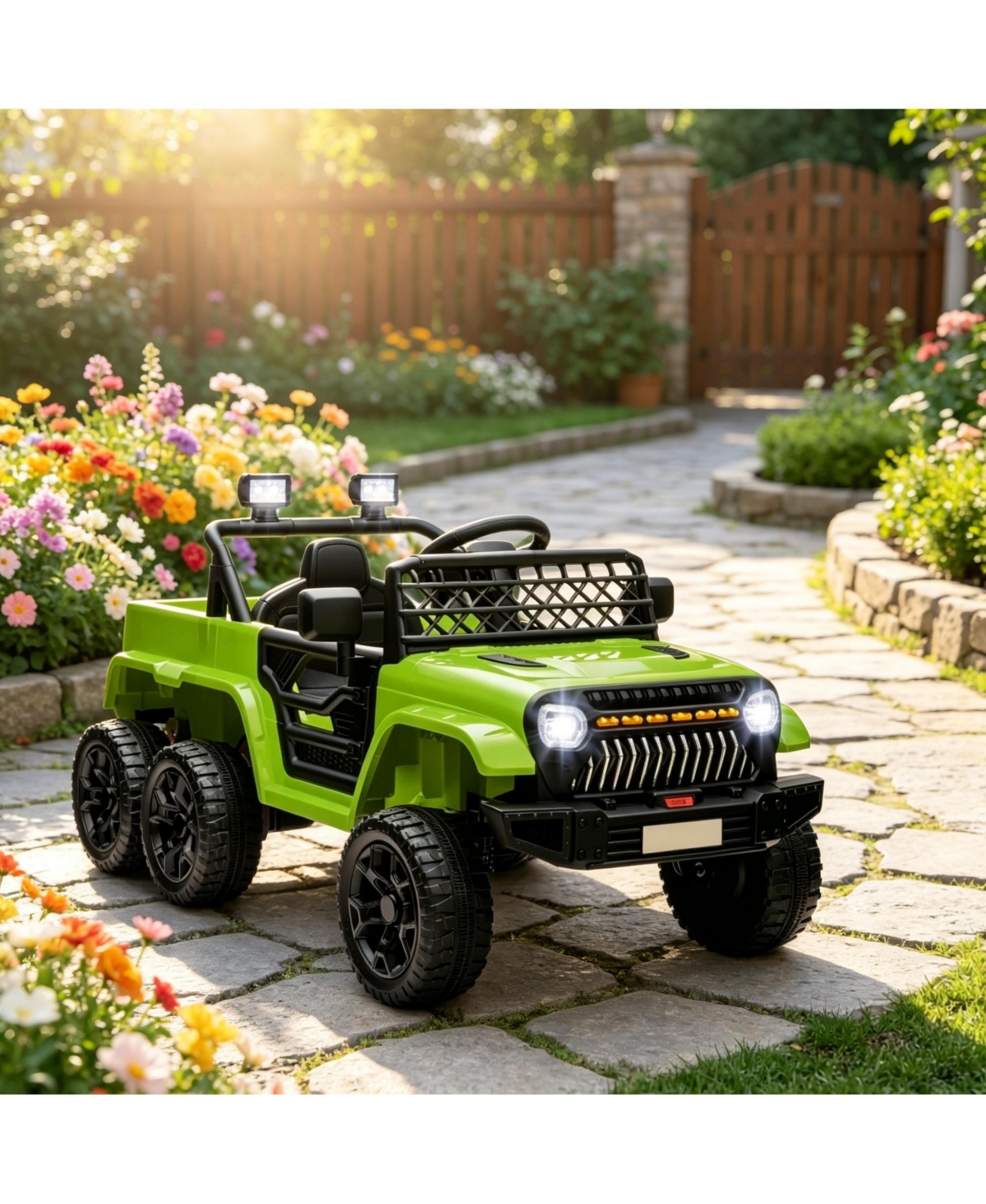 Sevorley 12V Switchable 2WD and 4WD Ride-On Truck with Parental Remote Control, 66 lbs, Ages 3-8