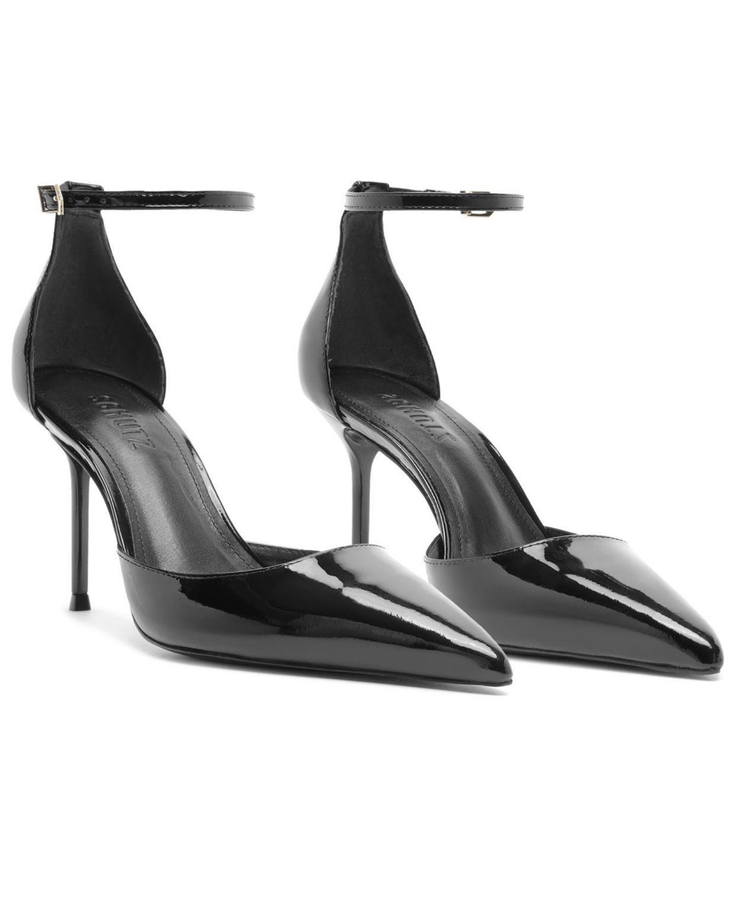 Женские туфли Schutz Paloma Stiletto Pointed Toe Ankle Strap Pumps, цвет: Чёрный — фото 10