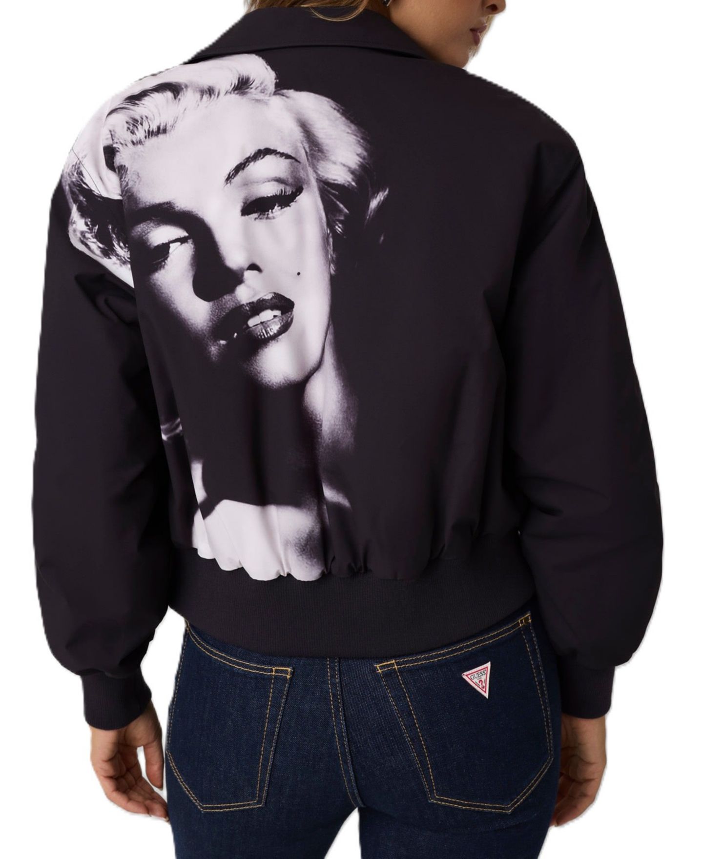 Женская куртка GUESS Marilyn Long-Sleeve Bomber, цвет: Угольно-чёрный — фото 4