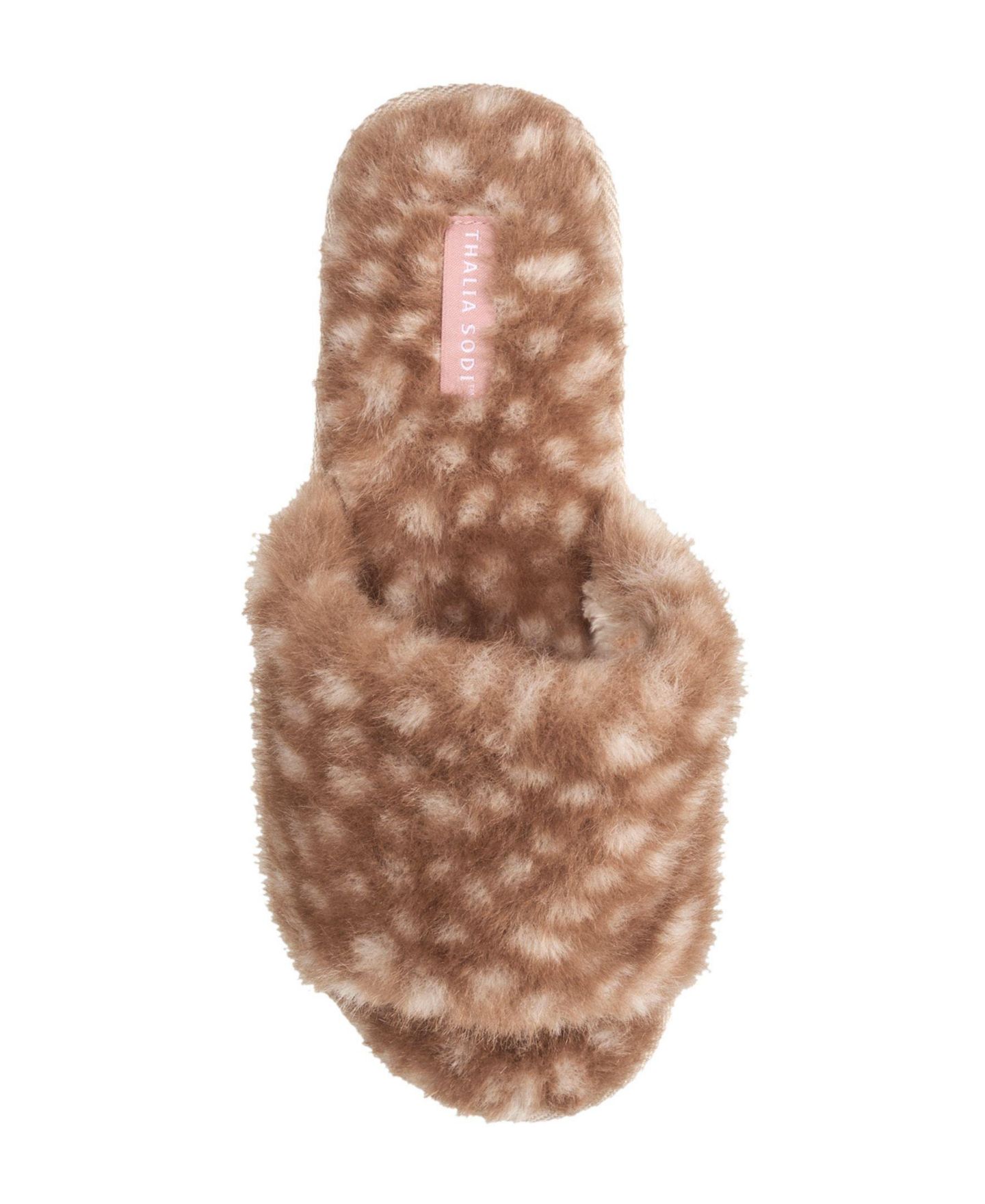 Женские тапочки Thalia Sodi Deer Faux Fur Slipper, цвет: Коричневый белый — фото 5