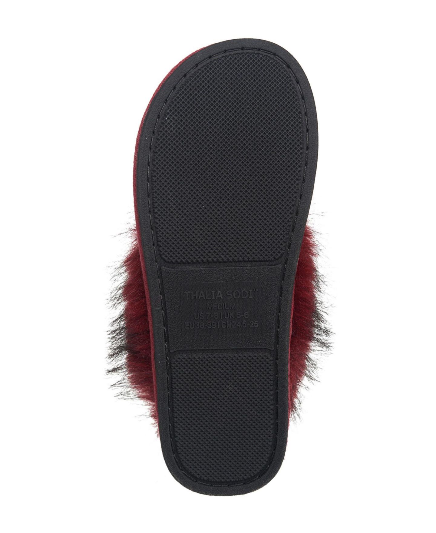 Женские тапочки Thalia Sodi Ritz Sequined Faux Fur Slippers, цвет: Мерло — фото 6